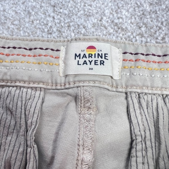 Marine Layer Twill Khaki Tan Shorts 30 7” - Picture 2 of 5